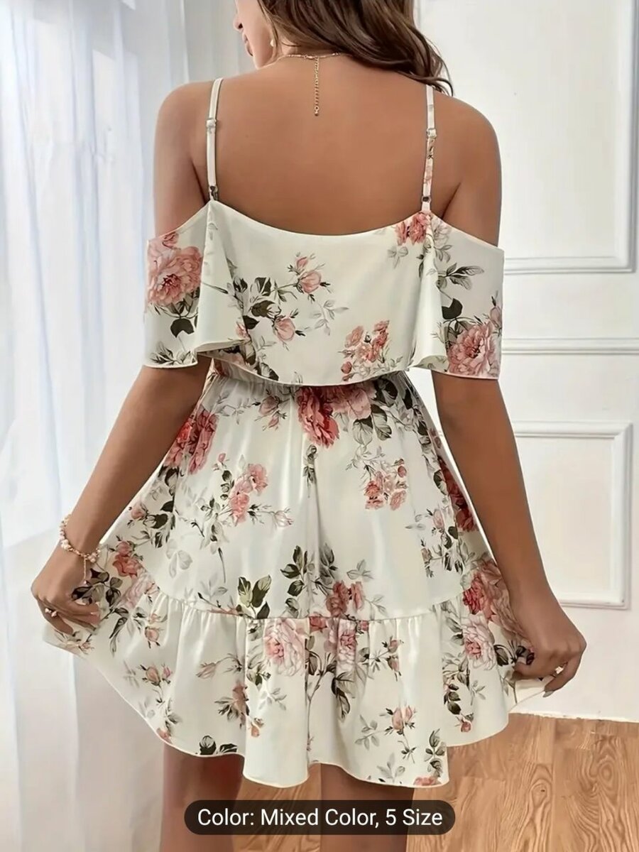 Stunning Floral Ruffle Cami Dress