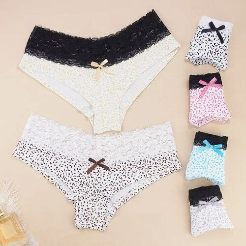 6 pieces cotton lace panties