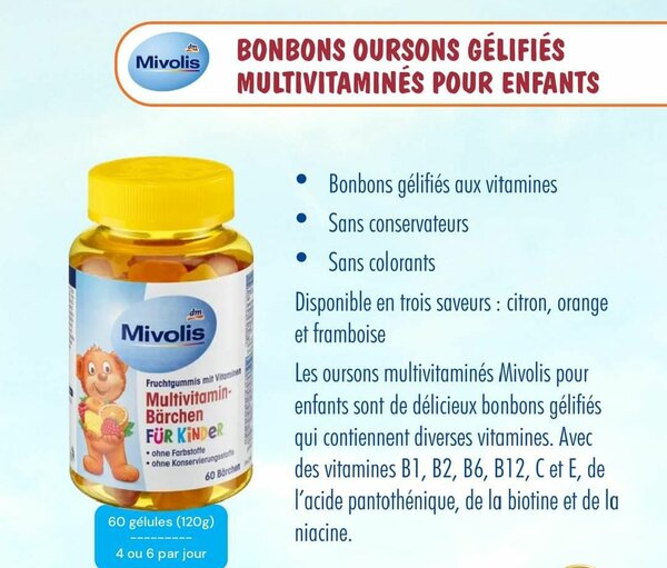 Vitamine complément alimentaire pour enfants