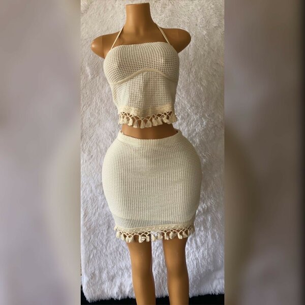 Ensemble tricoté jupe et top