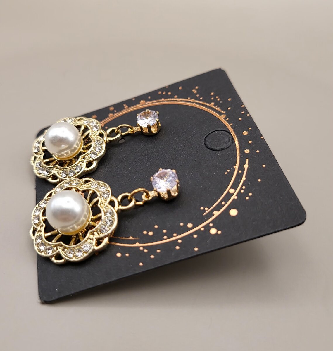 Golden peral earrings
