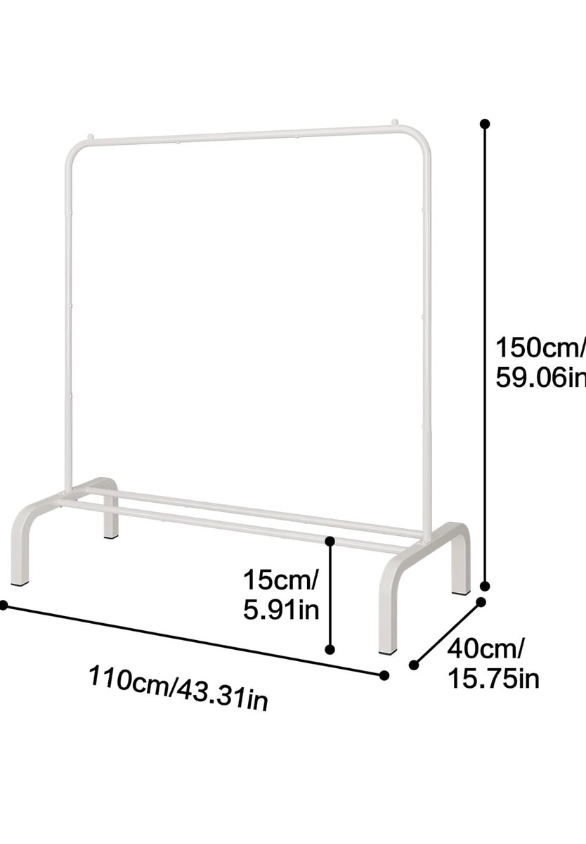 Metal Clothing Rack Single Rod