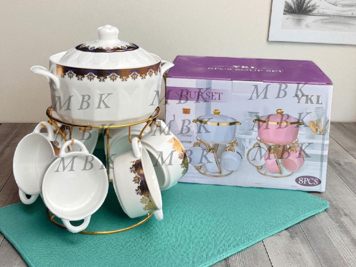 Service à soupe en porcelaine