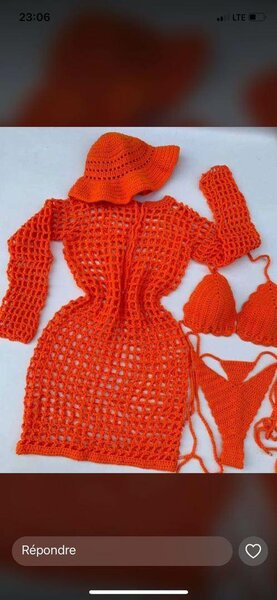 Ensemble crochet orange style unique
