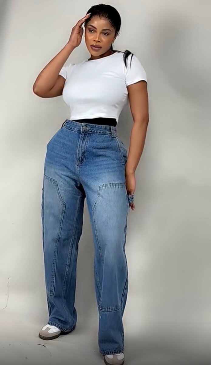 Jeans taille haute femme