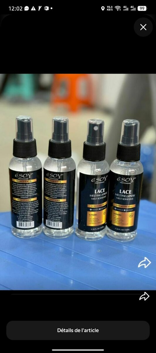 Spray adhésif pour dentelle