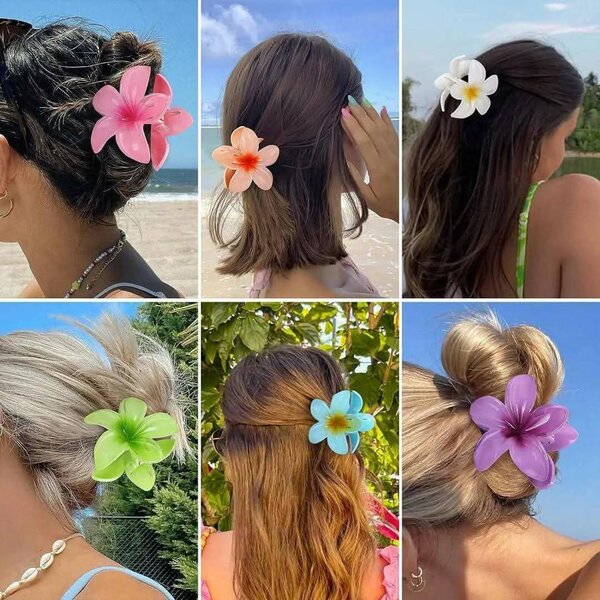 Barrettes fleurs colorées