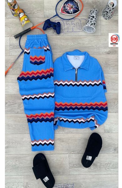 Ensemble décontracté zigzag coloré