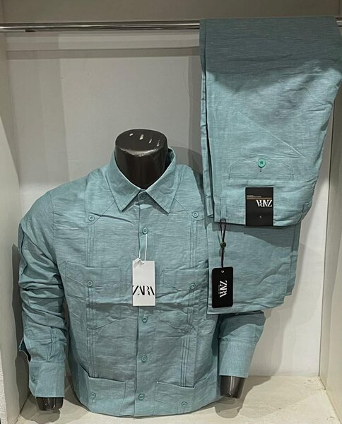 Chemise en lin verte tendance