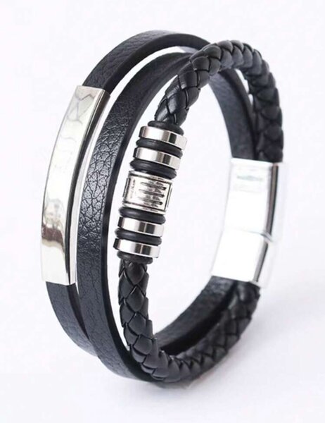 Bracelet en cuir tressé élégant