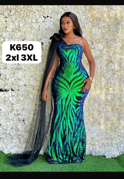 Beautiful long women's dress   blue color