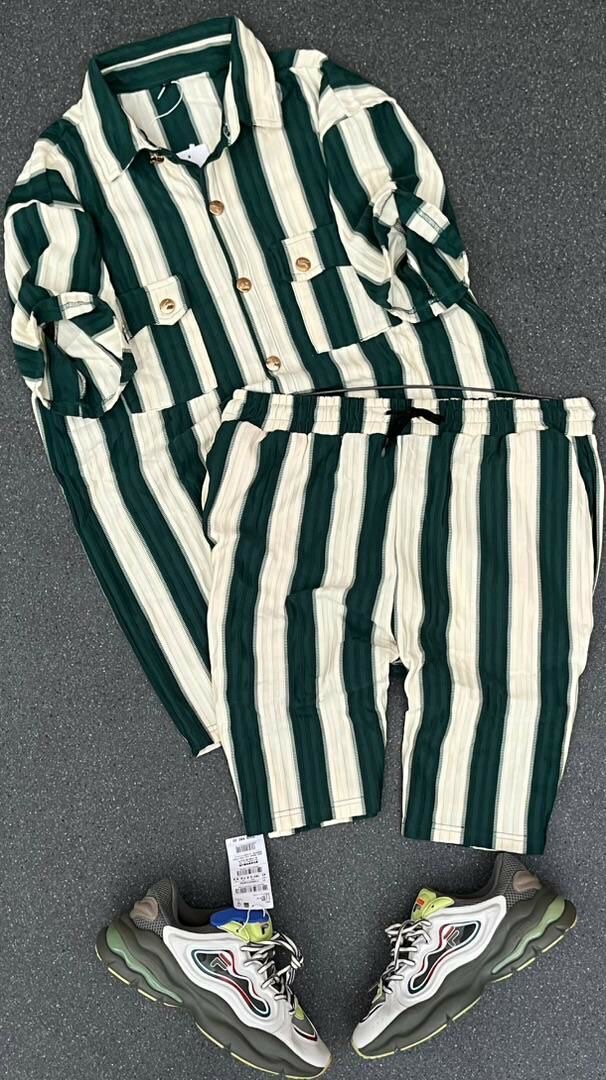 Pyjama rayé en coton homme