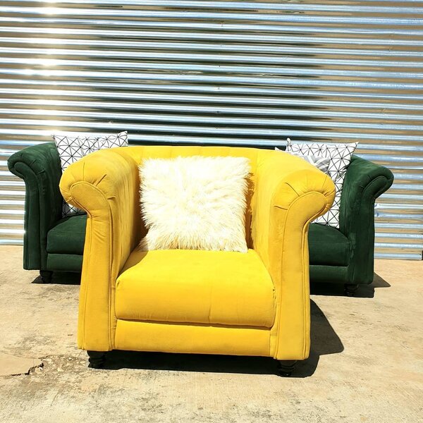 Single yellow seater perfect for reading chair or reception seat 