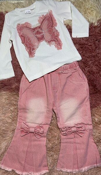 Ensemble Fille Papillon Rose