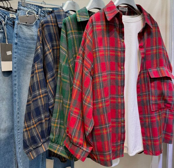 Рубашка в клетку. Размер 44-48