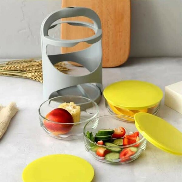 3pcs glass storage bowls