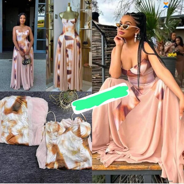 Robe longue élégante tie-dye