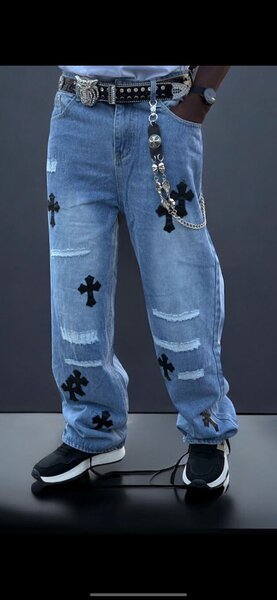 Jean denim croix gothiques