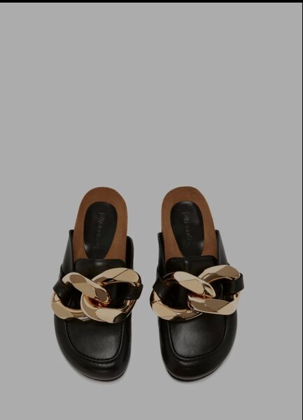 JW ANDERSON  CHAIN LOAFER LEATHER MULES