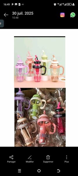 Gourde originale avec paille