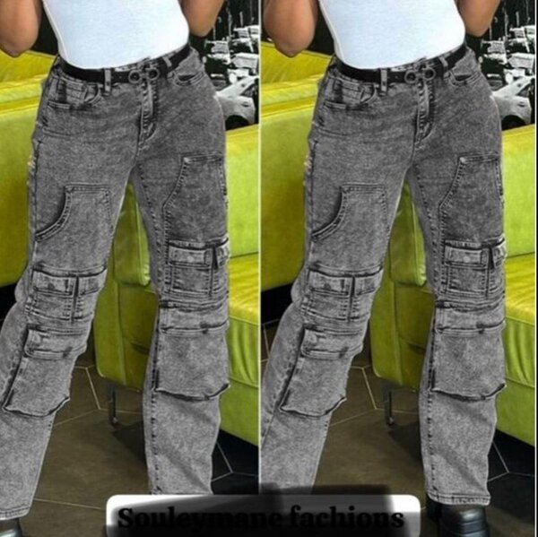 Pantalon Cargo Femme Denim