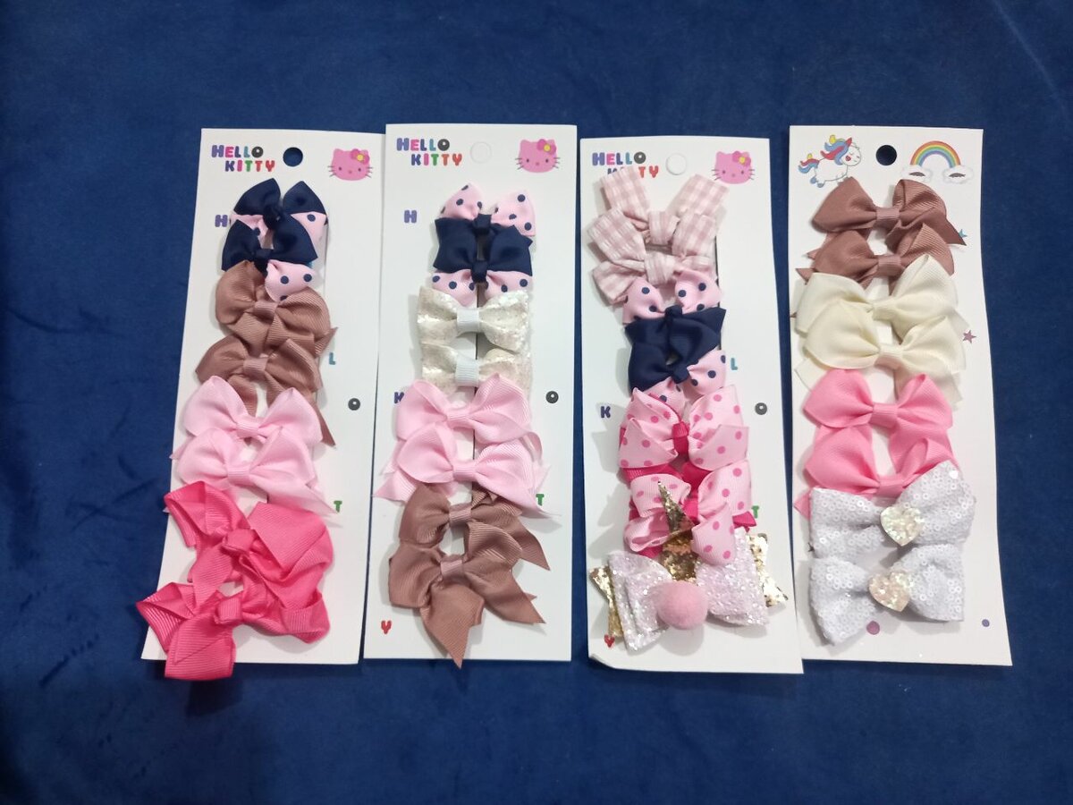 Hair bow clips (1 pack 8 ribbon hair bow clips)