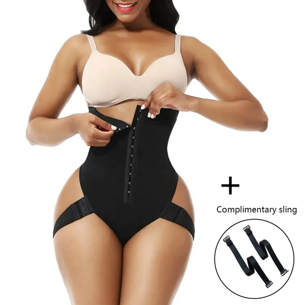 (M-3xL) High Waist hook tummy butt lifter sleeve body shaper