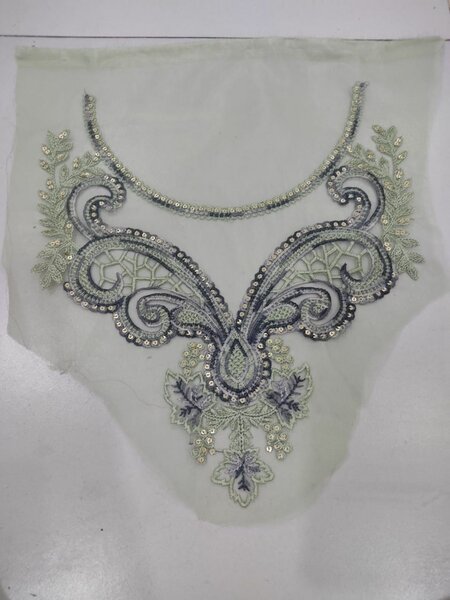 Green fancy neckline