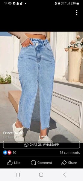 Long jean skirt