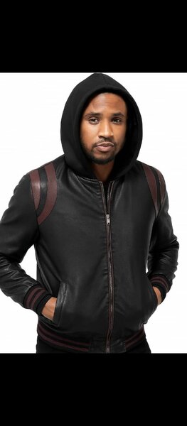 Veste en cemilicuir à capuche