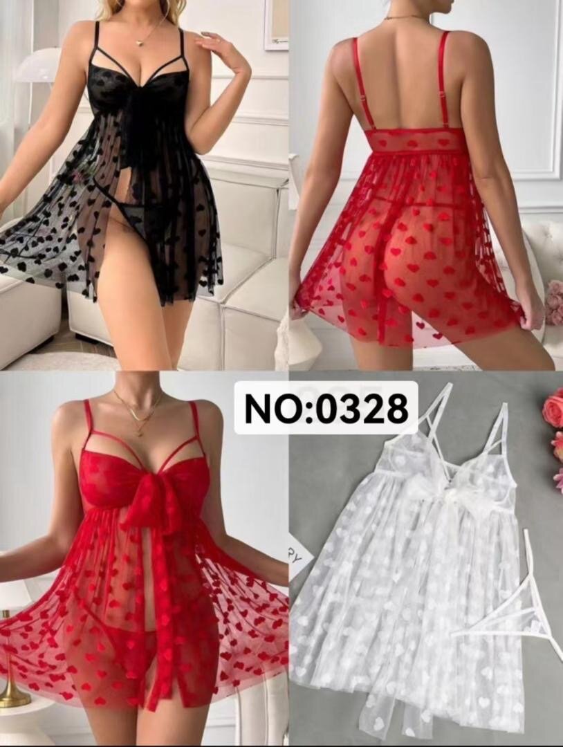 Nuisette sexy en dentelle rouge