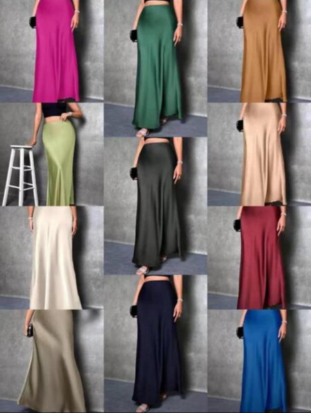 Jupe longue en satin élégant