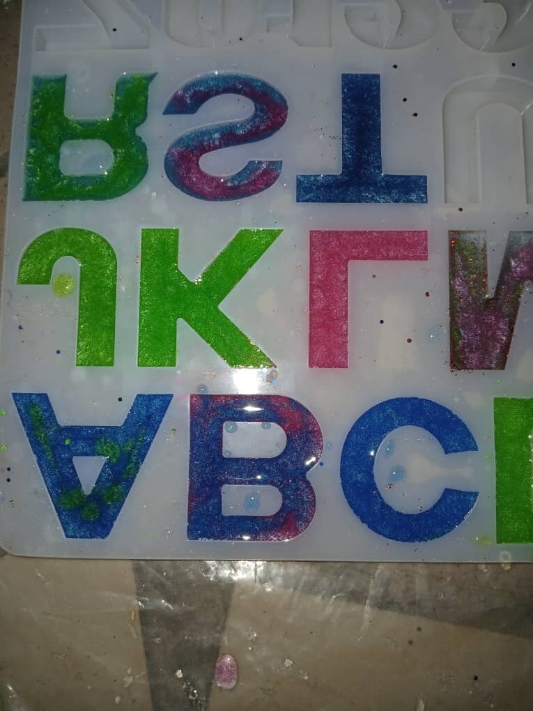 Porte-clés lettre résine