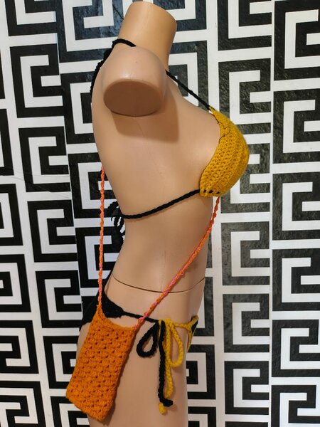 Bikini crochet coloré femme