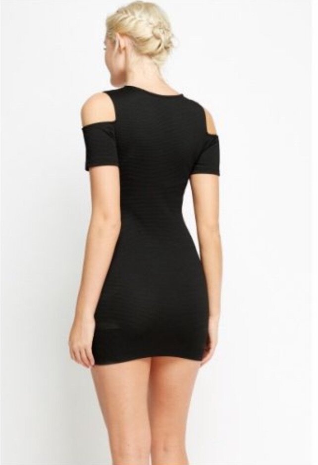 Sexy Ladies Bodycon Dress Skirt Off Shoulder-Black