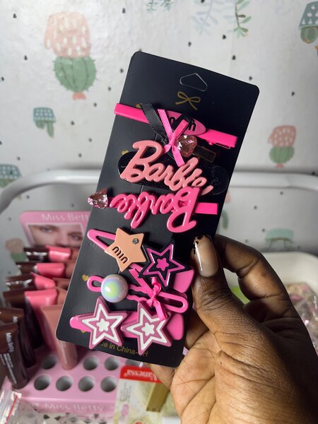 Pinces à cheveux Barbie rose