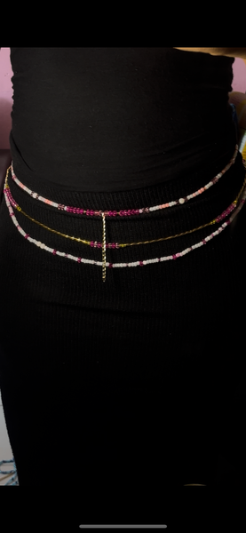 Ceinture perles multicouleur