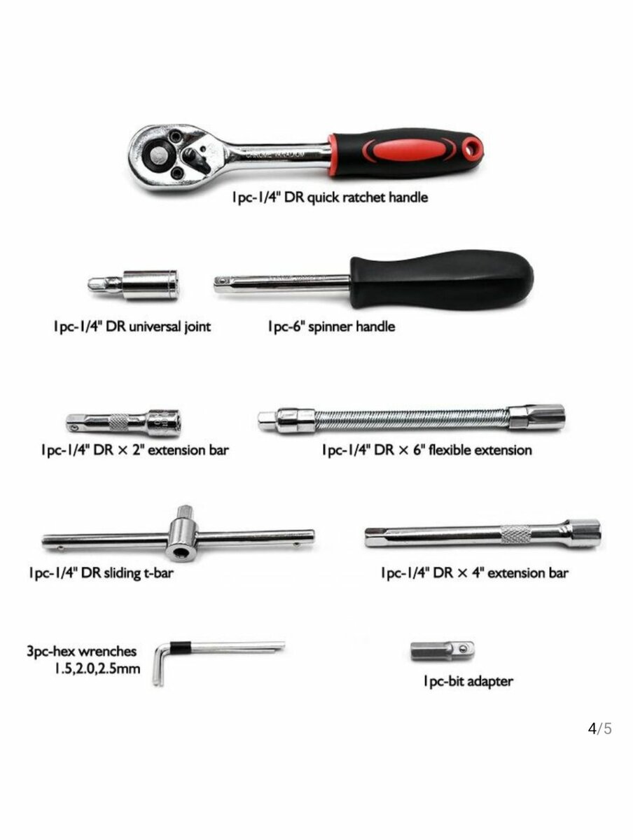 Coffre a cliquets 46 pièces