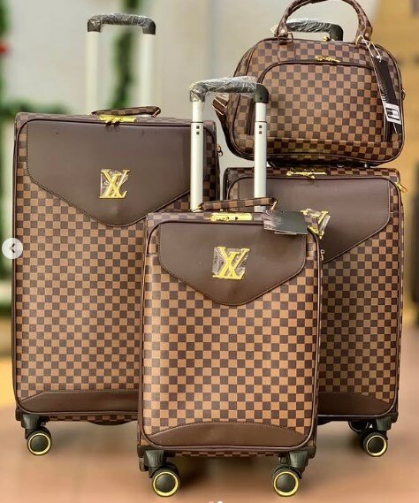 Set of 4 suitcases, Louis Vuitton print