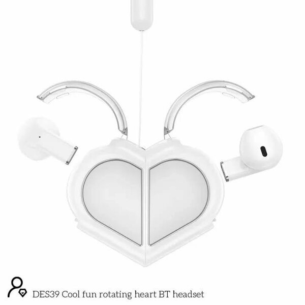 Écouteurs Bluetooth cœur rotatif