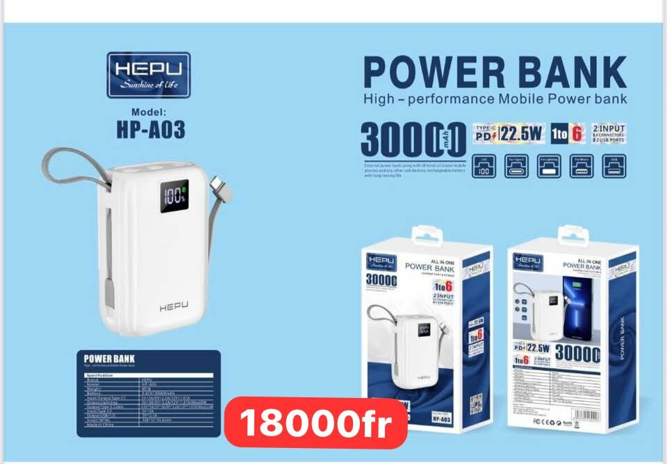 Power Bank 30000mAh PD 22.5W