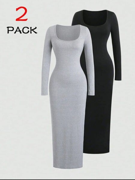 Robe moulante manches longues