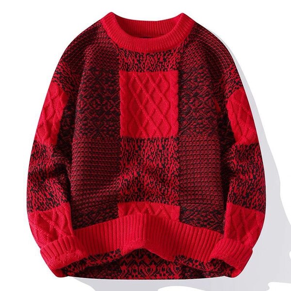 Pull rouge chaud hiver