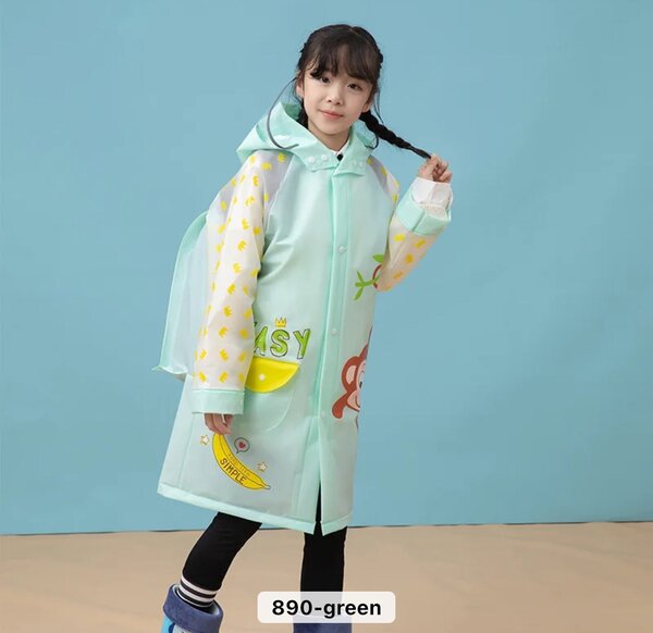 Cartoon characters raincoat with backpack cover