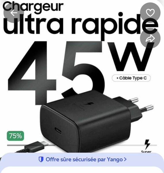 Chargeur rapide 45W USB-C
