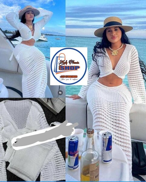 Robe de plage en crochet blanc