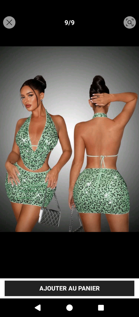 Top pailletées décolleté