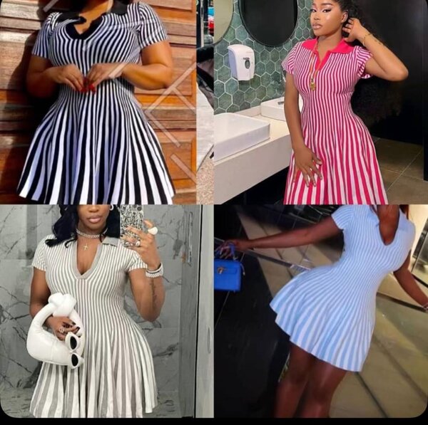 Robe évasée rayée chic