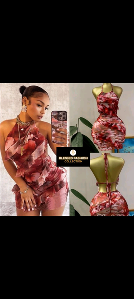 Robe dos nu imprimée élégante