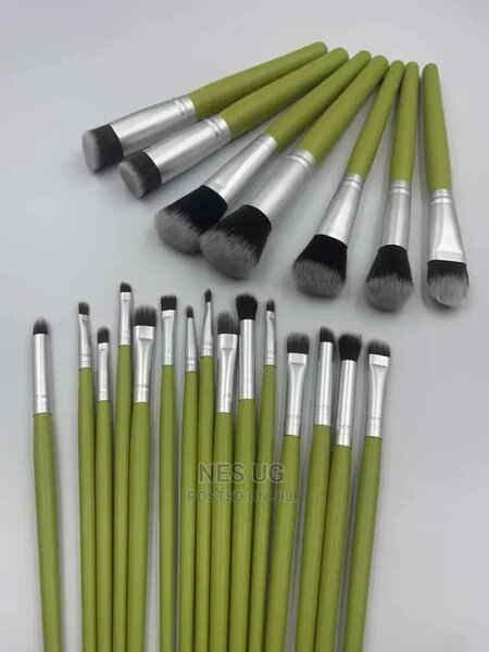 Pinceaux Maquillage Vert 24pcs